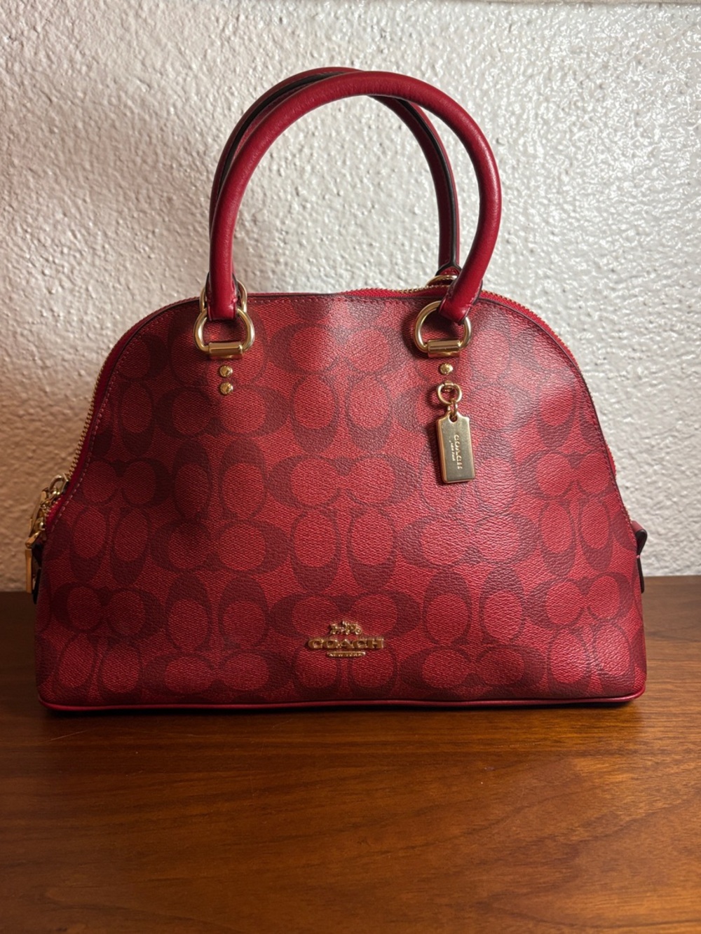 Coach 2558 Katy Satchel In Signature Canvas Red